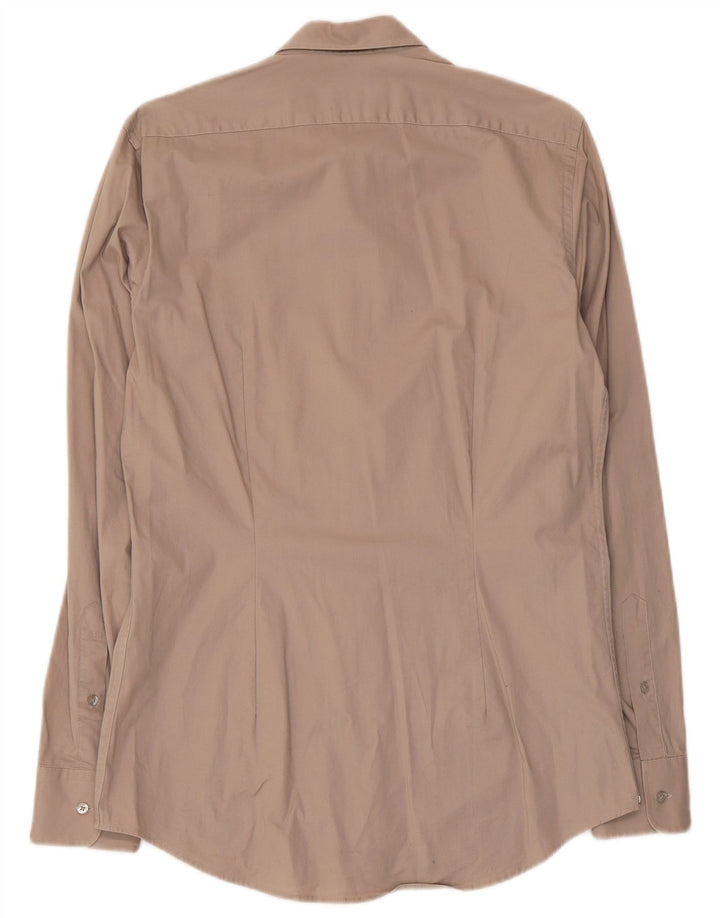 Camisa Calvin Klein Hombre Slim Fit Algodón Beige Medio