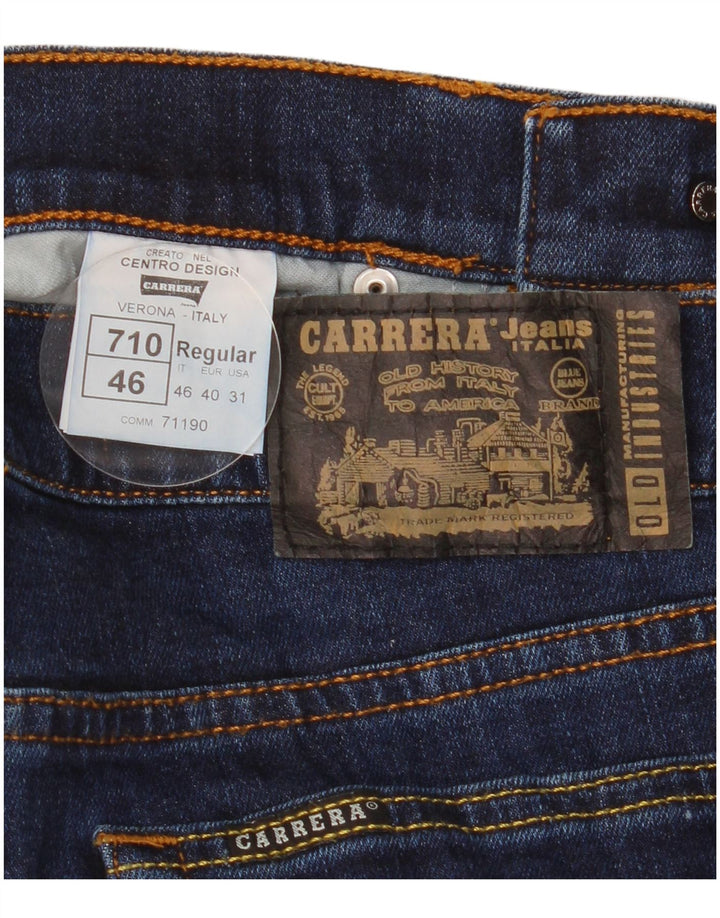 Carrera Mens 710 Regular Slim Jeans IT 46 Pequeño W31 L33 Azul Marino Algodón