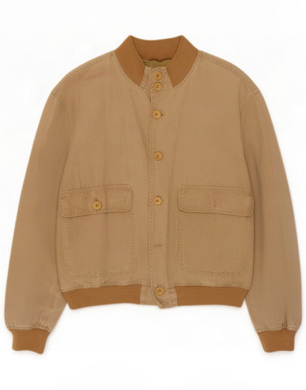 Chaqueta bomber vintage para hombre UK 42 XL Bloque de color beige