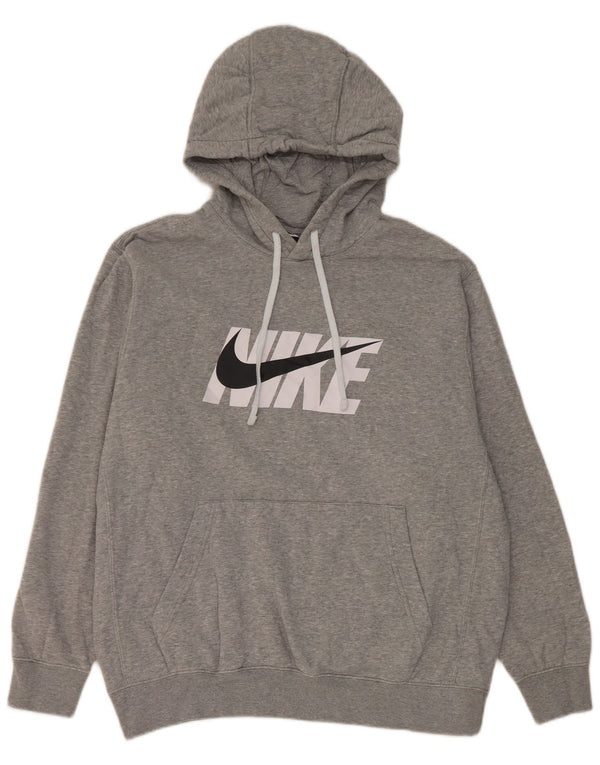 Nike Jersey con capucha gráfica para hombre, talla grande, algodón moteado gris