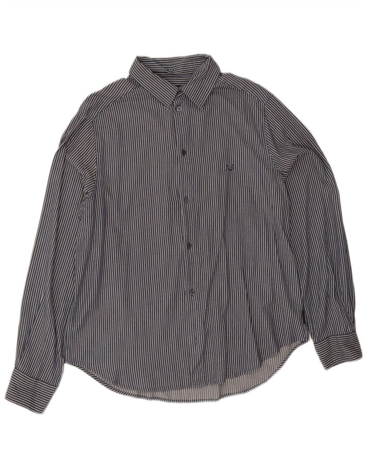 Armani Jeans Camisa Hombre 3XL Azul Marino Rayas Algodón