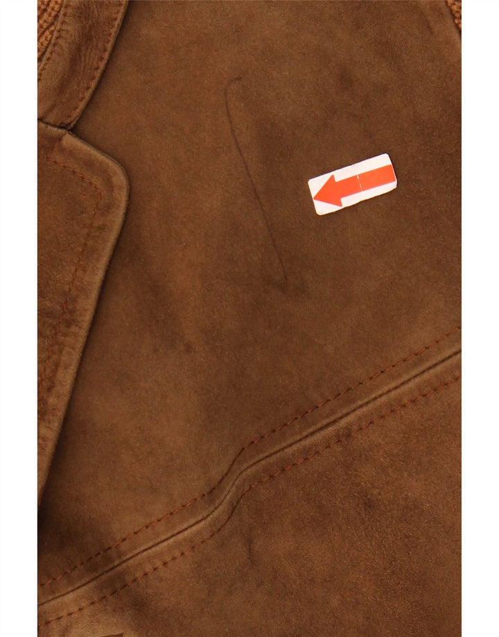 Chaqueta de ante vintage para hombre UK 40 Large Brown