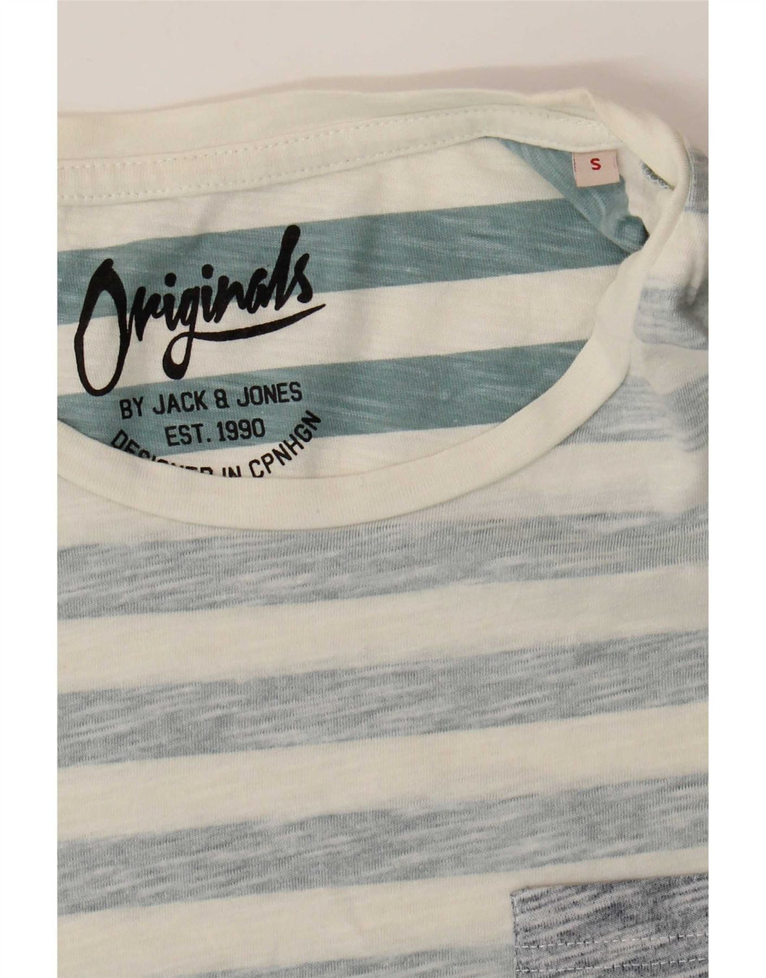 Jack & Jones Hombre Camiseta Top Small Azul Rayas