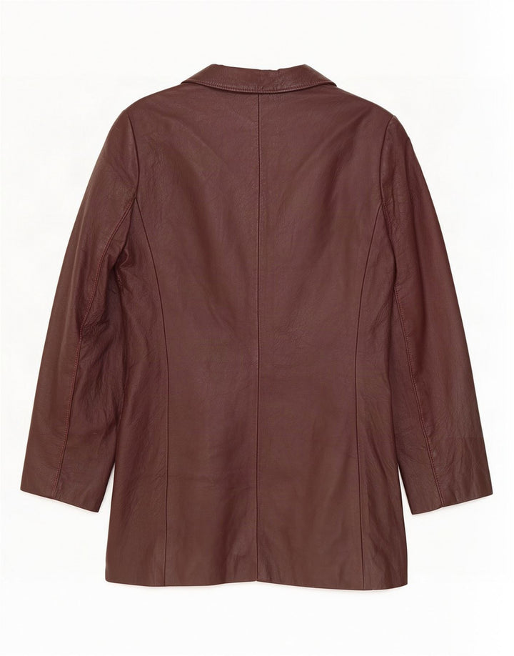 Vintage mujer 4 botones Blazer chaqueta Reino Unido 14 grande borgoña