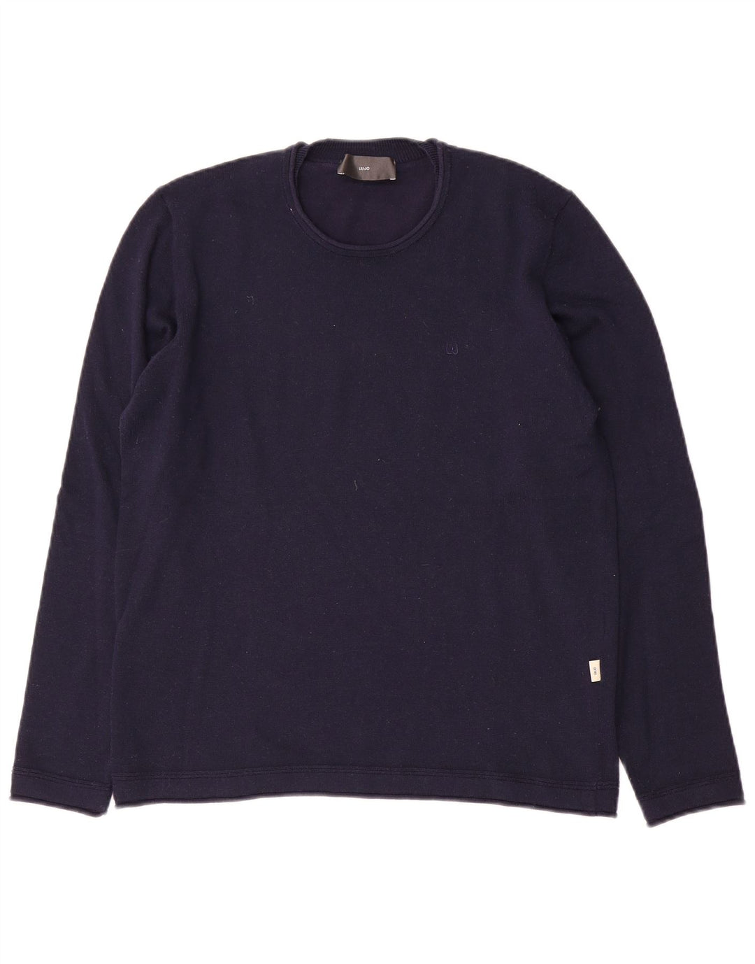 Liu Jo Jersey con cuello redondo para hombre, talla pequeña, azul marino