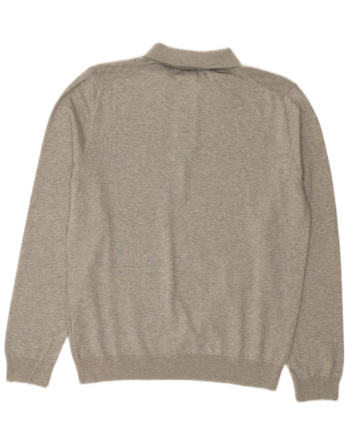 Marks & Spencer Jersey De Cuello Polo Para Hombre De Algodón Geométrico Gris Medio