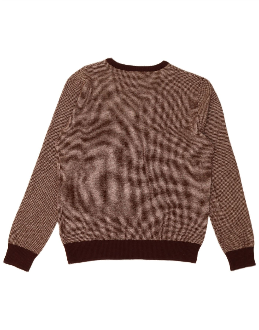 Carrera Jersey Con Cuello En V Para Hombre De Lana Moteada Marrón Medio