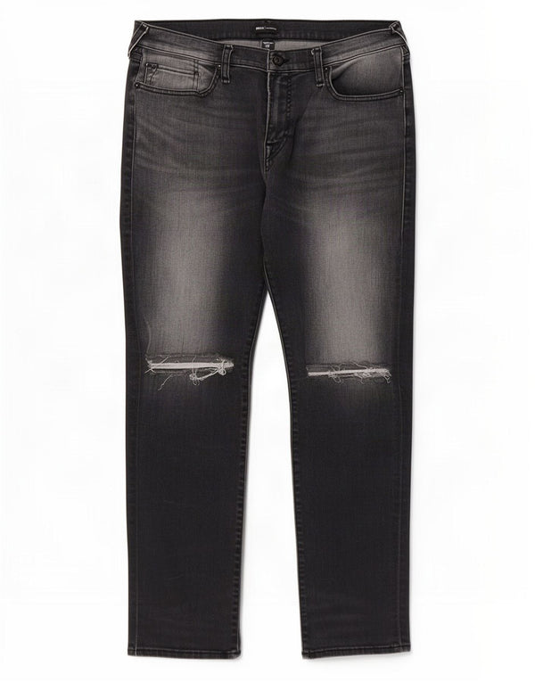 True Religion Vaqueros pitillo de corte relajado y desgastados Rocco para hombre W36 L30 Negro