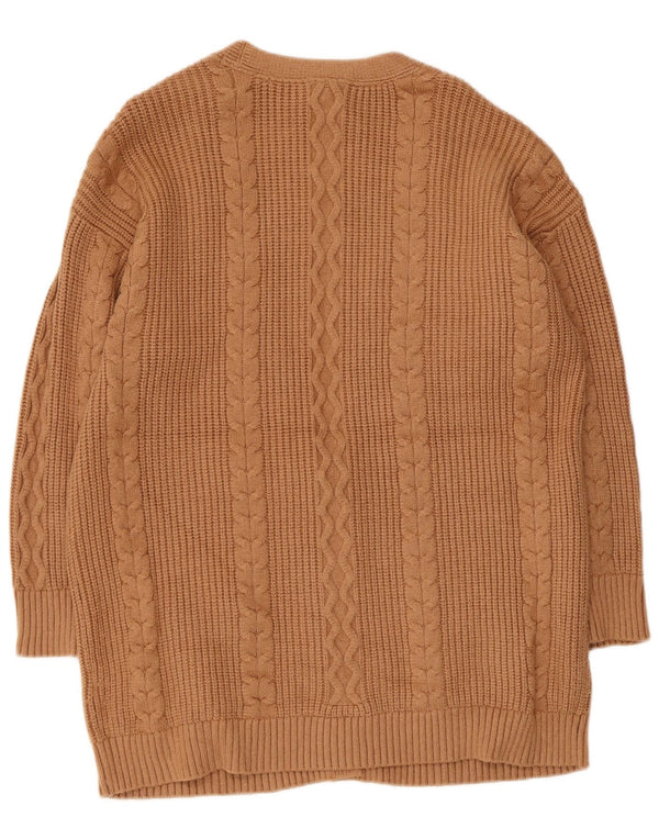 Dkny Suéter tipo cárdigan de manga 3/4 para mujer UK 40 XL Viscosa beige
