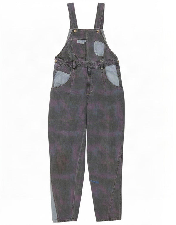Vintage Mujer Peto Jeans W32 L30 Tie Dye Multicolor