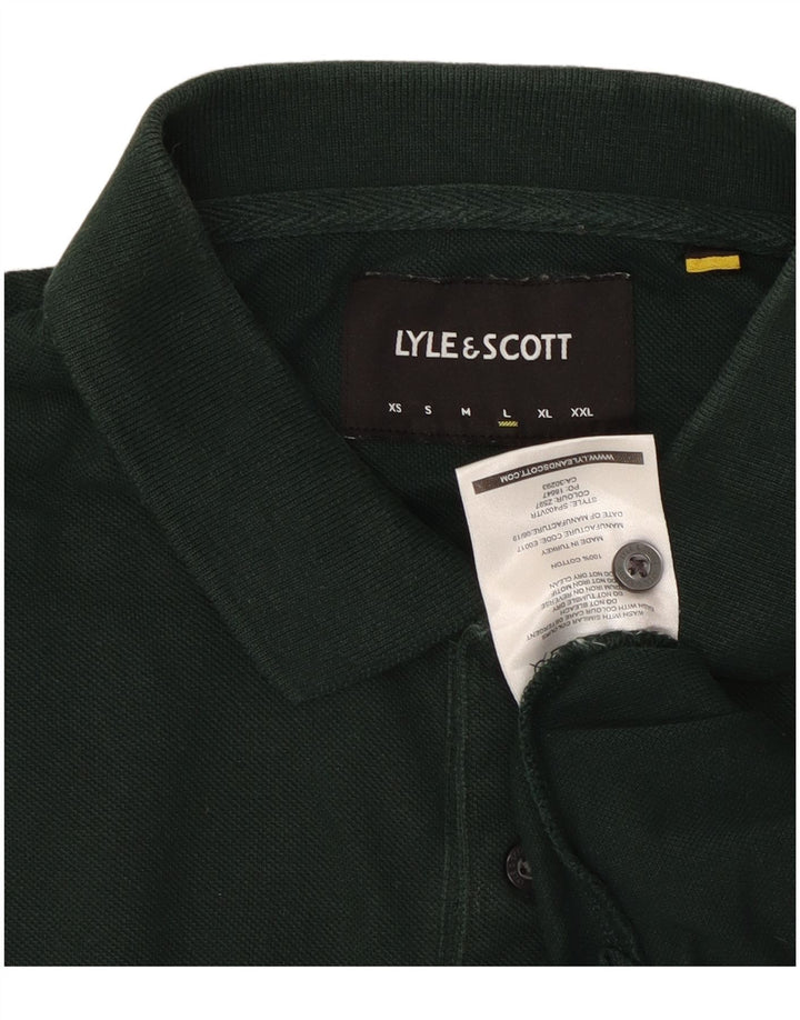 Lyle & Scott Polo para hombre de algodón verde grande