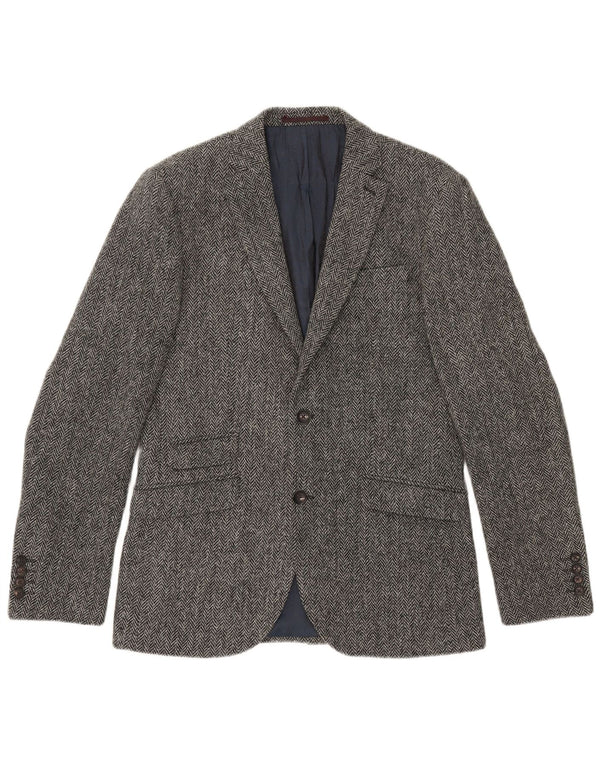 Next Chaqueta tipo blazer de 2 botones para hombre UK 38 Medium Grey Chevron