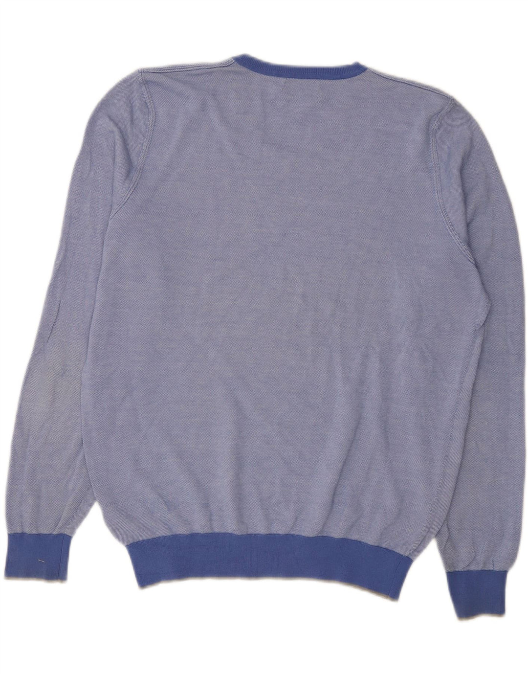 Massimo Dutti Jersey Con Cuello En V Hombre Large Azul Algodón