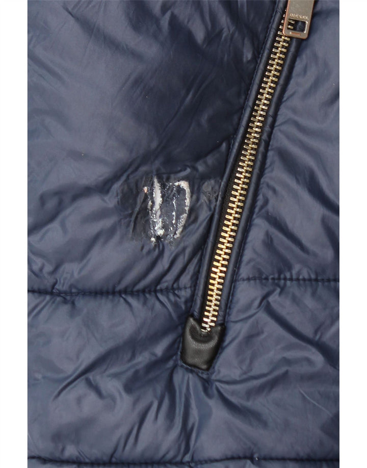 Diesel Chaqueta acolchada con capucha para hombre UK 36 Small Azul marino Nylon