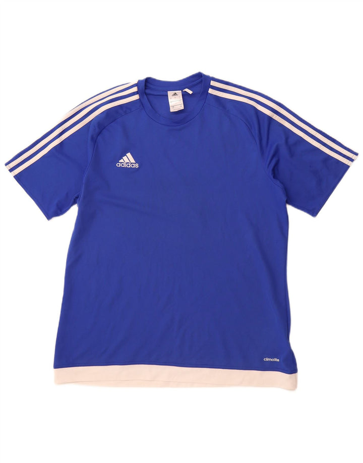 ADIDAS Camiseta Climalite para hombre Top poliéster azul grande