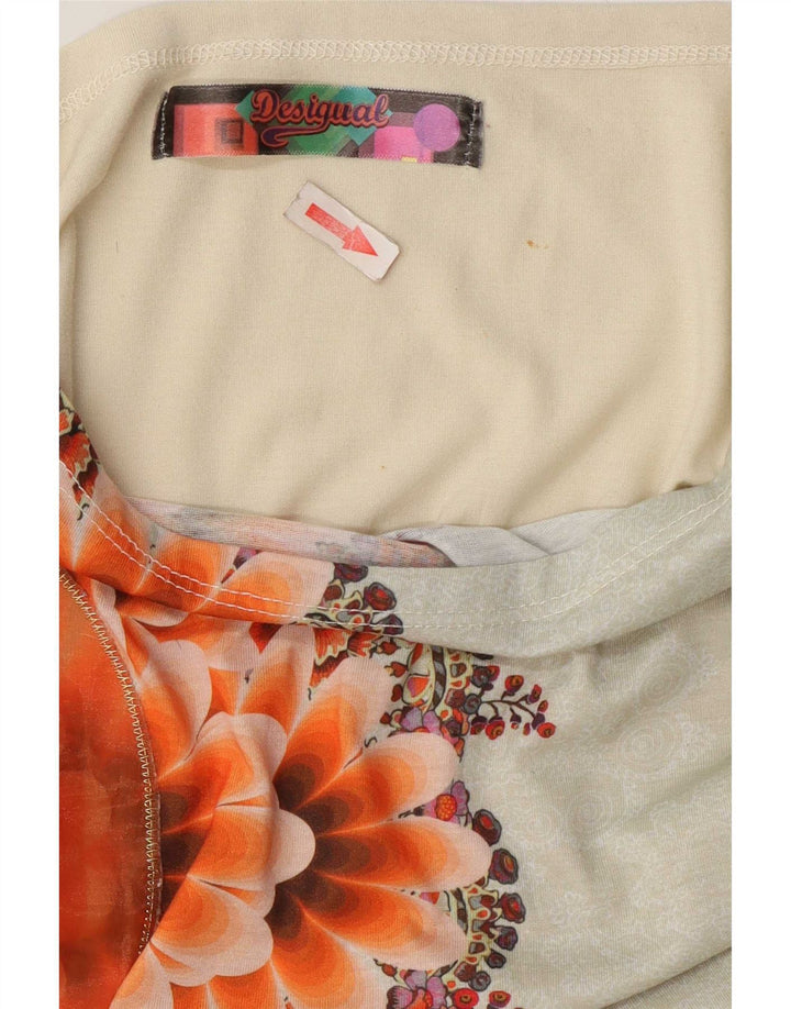 Desigual Blusa extragrande para mujer Top UK 46 Poliéster floral beige grande