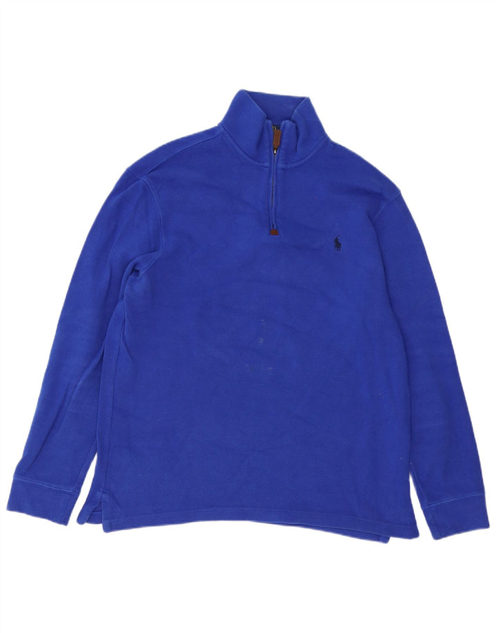 Polo Ralph Lauren - Jersey con cuello y cremallera para hombre, color azul medio