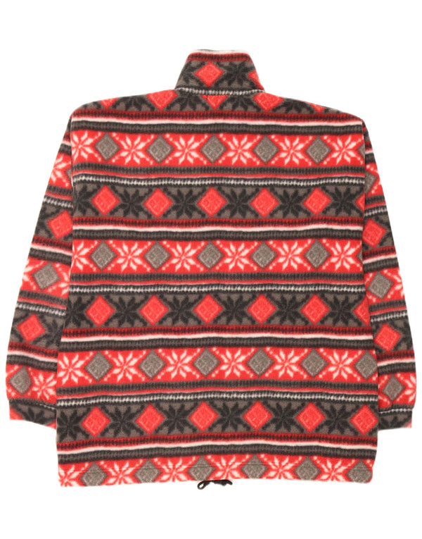 Vintage Mens Fleece Chaqueta Reino Unido 40 Gran Isla Feria Roja