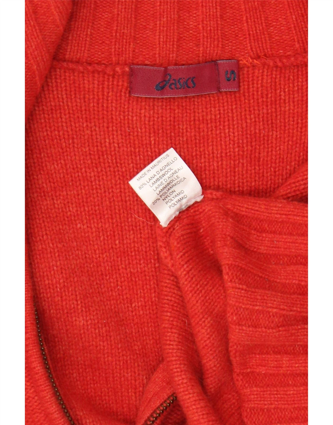 Asics - Cárdigan para mujer, talla 40, color rojo, lana de cordero