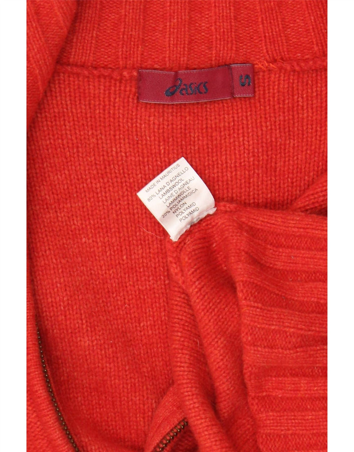 Asics - Cárdigan para mujer, talla 40, color rojo, lana de cordero