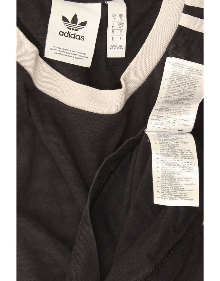 Adidas - Camiseta para hombre, talla pequeña, algodón negro