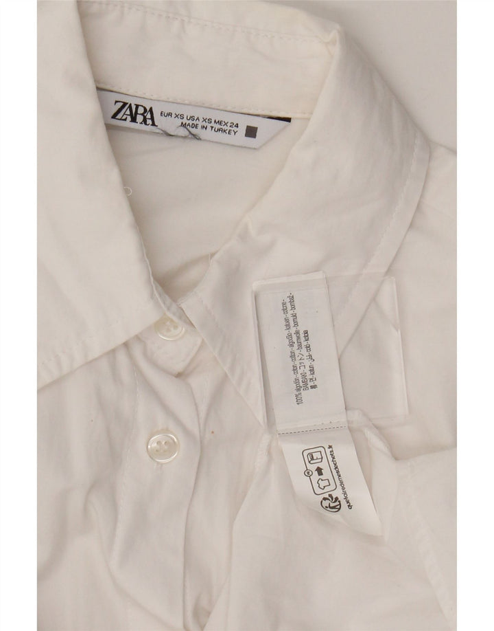 Zara Mujer Camisa Extragrande UK 6 XS Algodón Blanco