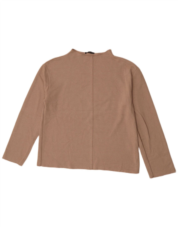 Zara Mujer Top Manga Larga UK 44 Algodón Gris Medio