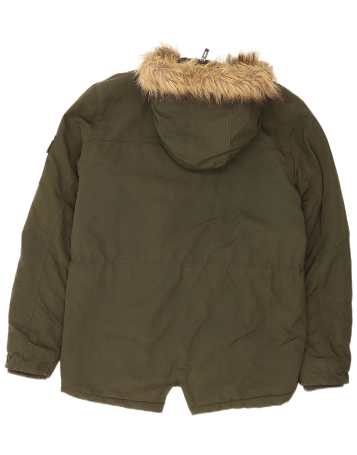 Parka con capucha para hombre Ellesse UK 38 Medium Khaki Nylon