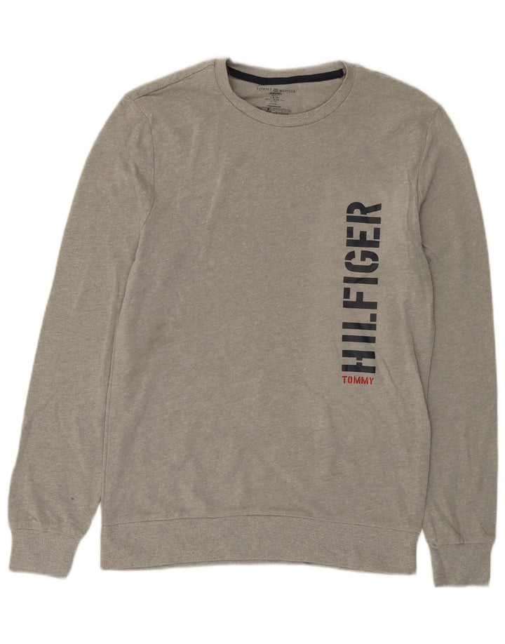 TOMMY HILFIGER Sudadera gráfica para hombre Jumper Small Gris Algodón