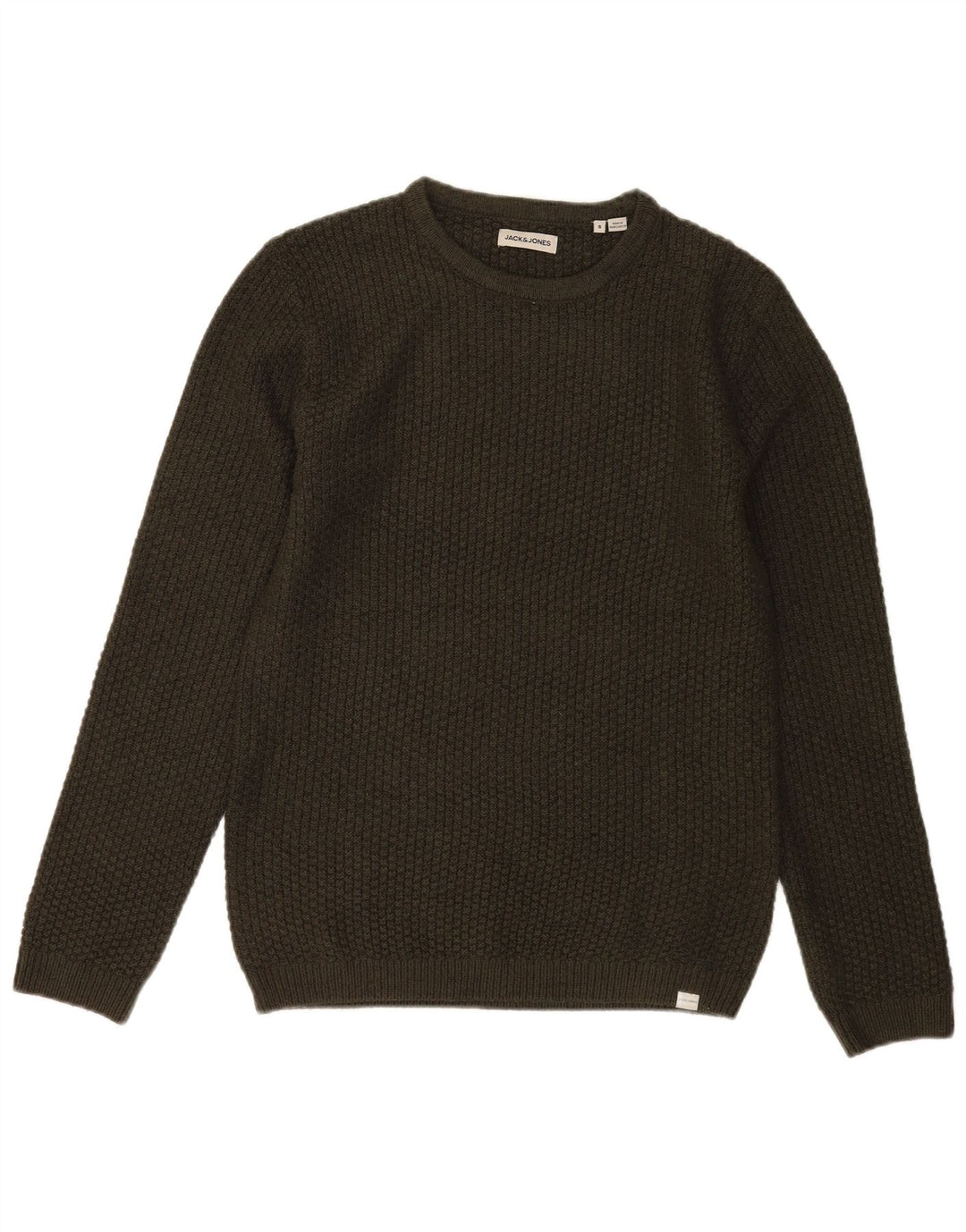 Jack & Jones Mens Crew Neck Jumper Sweater Pequeño Caqui Acrílico