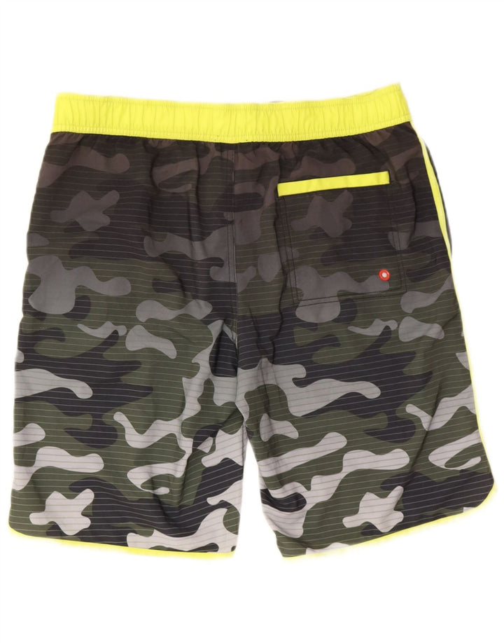 Mistral Bañador gráfico para hombre, poliéster de camuflaje verde grande