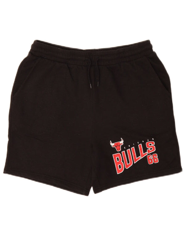 NBA Boys Chicago Bulls Graphic Sport Shorts 15-16 años Algodón Negro