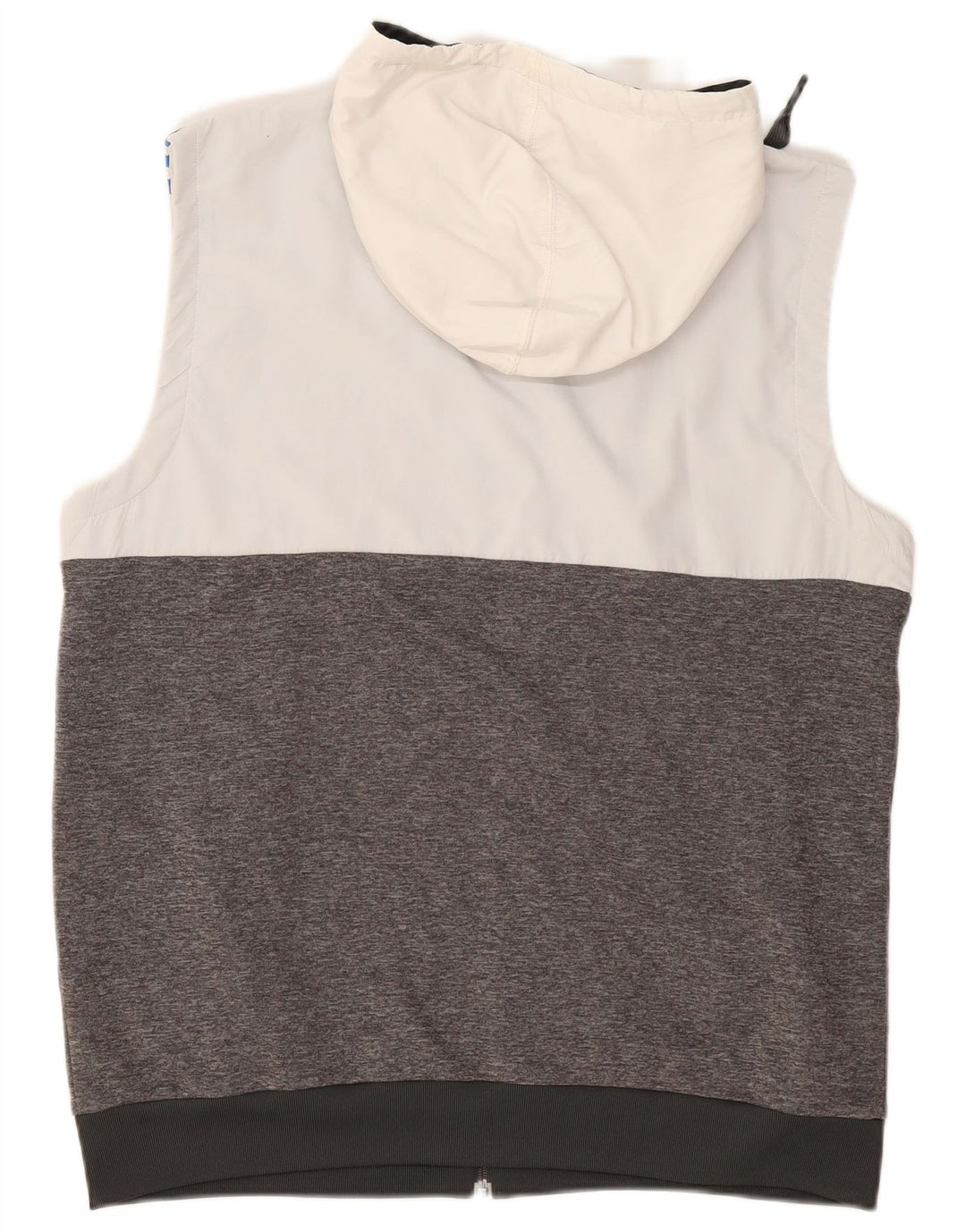 ADIDAS Suéter con capucha sin mangas y cremallera para hombre Poliéster con bloques de color gris grande