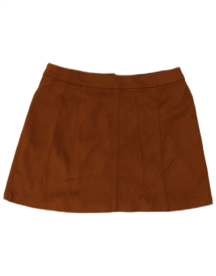 Zara Mujer Mini Falda Mediana W28 Marrón Poliéster