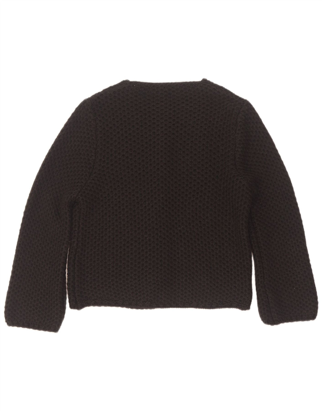 Vintage mujer abierto cardigan suéter Reino Unido 14 acrílico negro medio