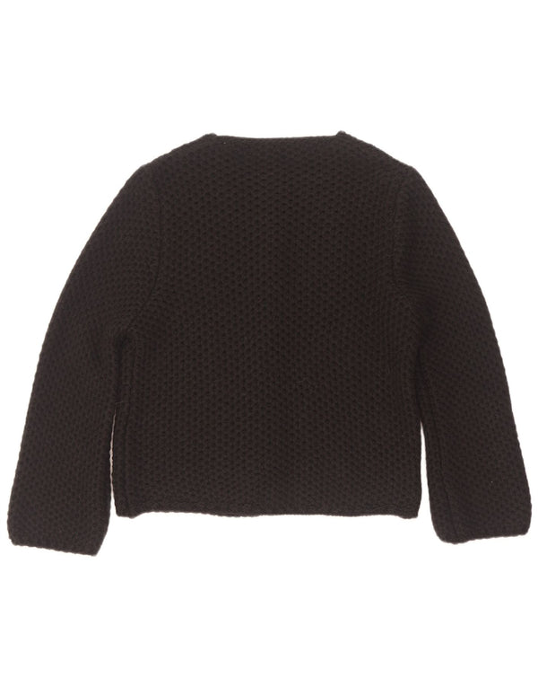 Vintage mujer abierto cardigan suéter Reino Unido 14 acrílico negro medio