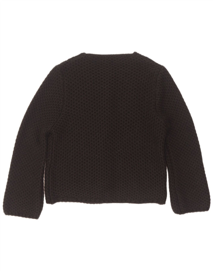 Vintage mujer abierto cardigan suéter Reino Unido 14 acrílico negro medio