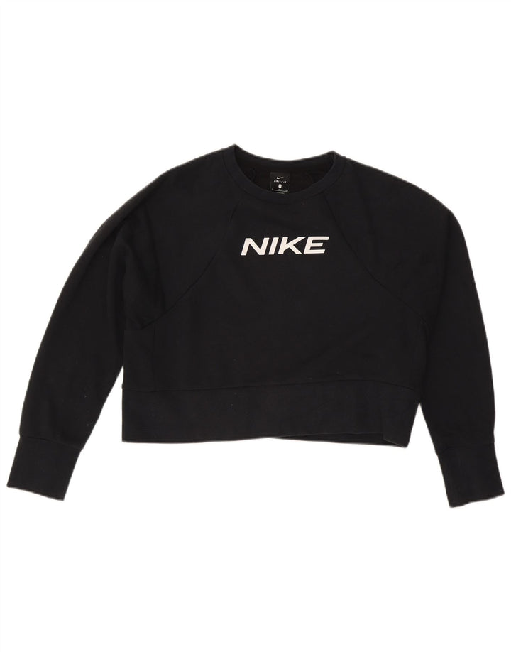 Nike - Sudadera extragrande con gráfico corto para mujer, talla 10, color negro