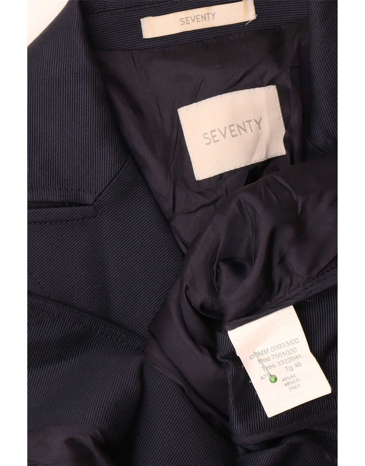 Seventy Chaqueta Blazer De 2 Botones Para Mujer IT 48 XL Algodón Azul Marino