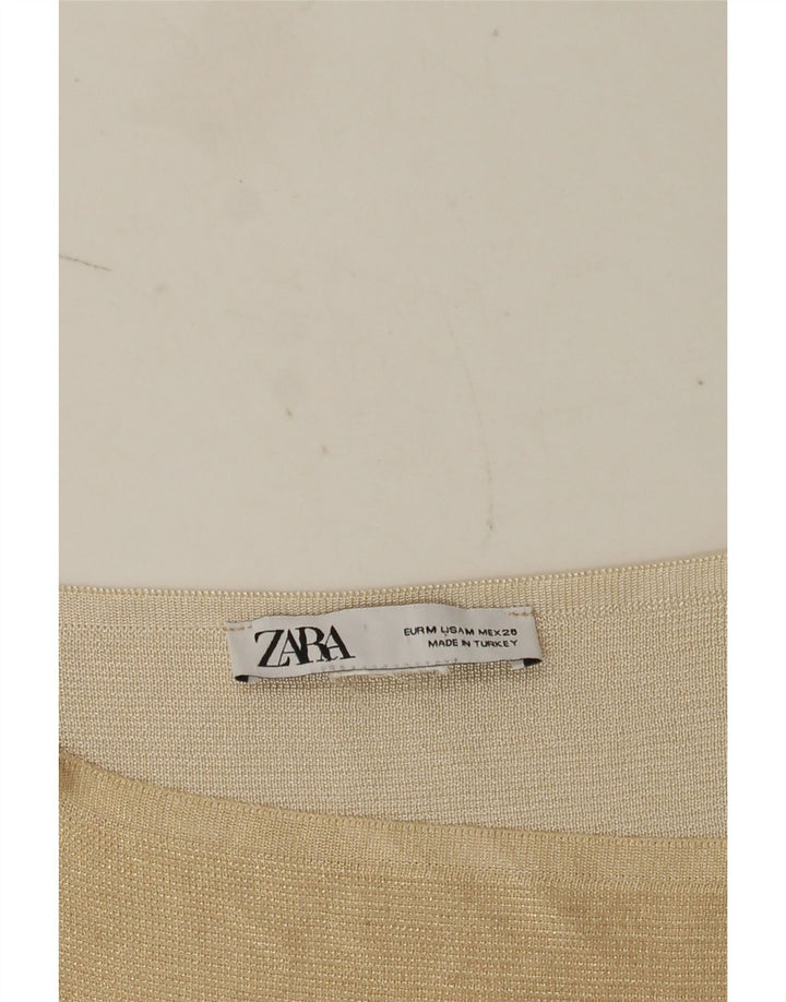 Zara Mujer Crop Cami Top UK 42 Medio Beige