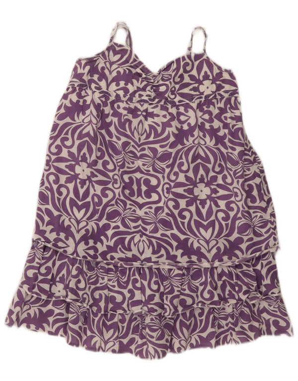 Benetton Vestido Niña 7-8 Años Algodón Floral Morado
