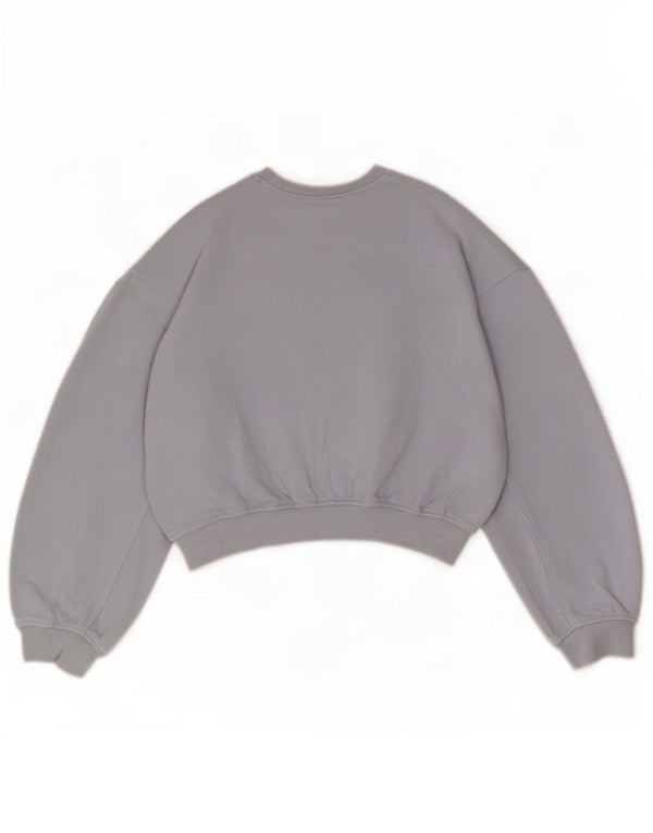 Zara Mujer Sudadera Corta Extragrande Jersey UK 44 Algodón Azul Medio