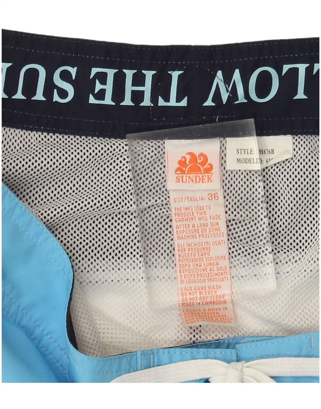 SUNDEK Bañador con estampado gráfico para hombre, tamaño grande, color azul, poliéster