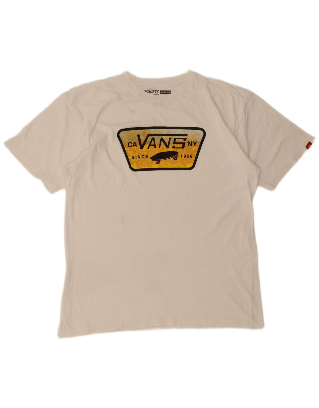 Vans - Camiseta gráfica para hombre, talla grande, algodón blanco