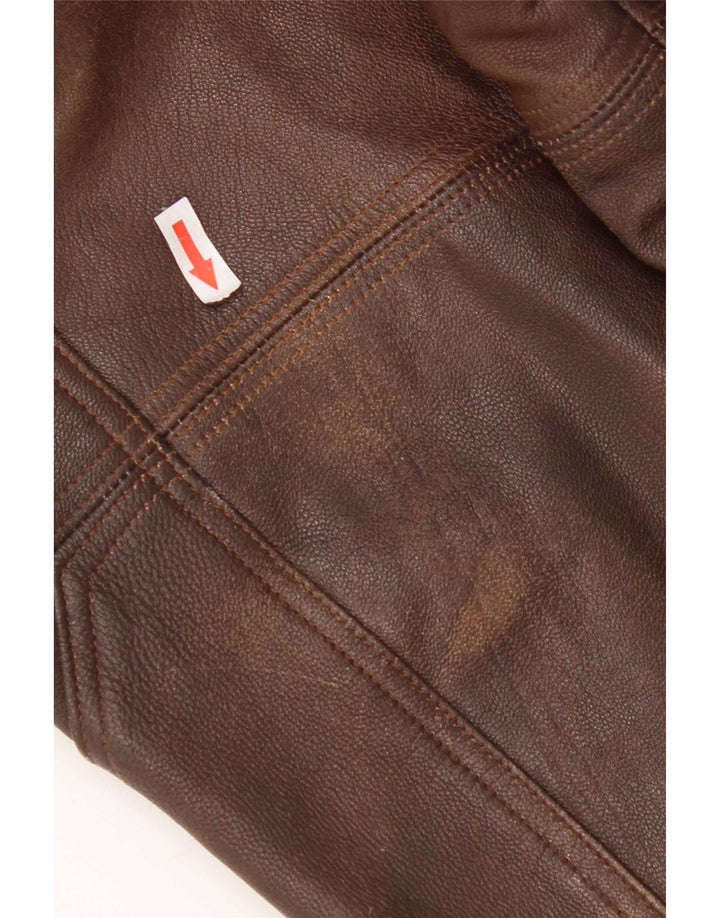 Chaqueta de cuero vintage para hombre Reino Unido 38 Marrón medio