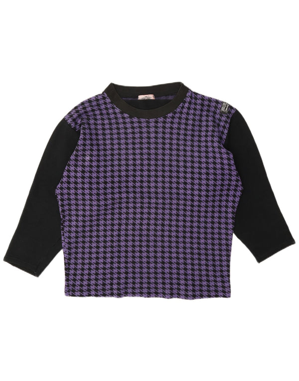 Gymnasium Top Mujer Manga Larga UK 44 Medio Púrpura Houndstooth