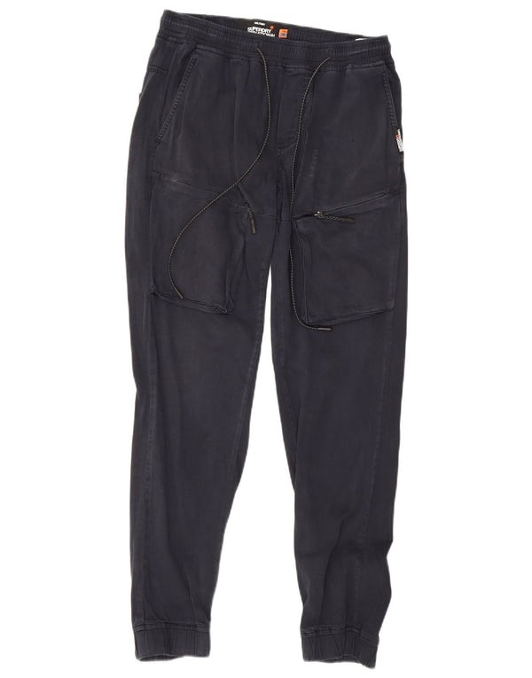 Superdry Hombre Joggers Cargo Pantalones W30 L32 Algodón Azul Marino