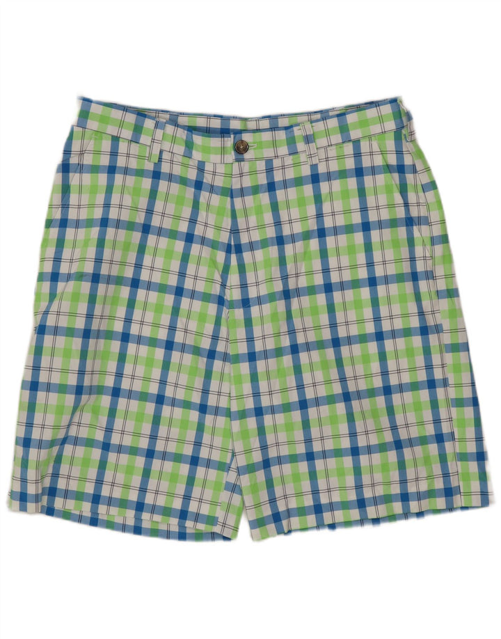 IZOD Pantalones cortos chinos de golf para hombre W34 Poliéster a cuadros multicolores grandes