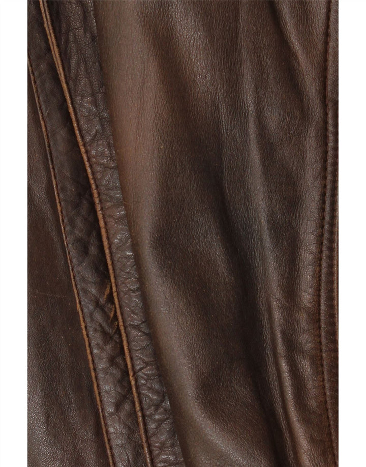 Chaqueta de cuero vintage para hombre IT 52 XL Marrón