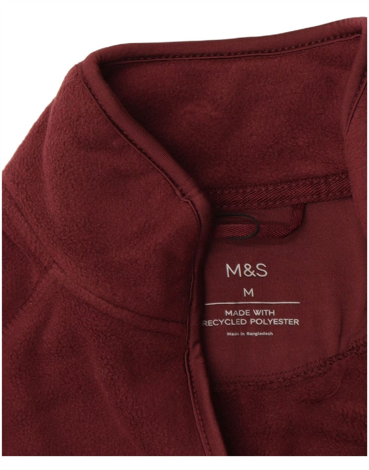 MARKS & SPENCER Chaqueta polar para hombre UK 38 Poliéster burdeos medio